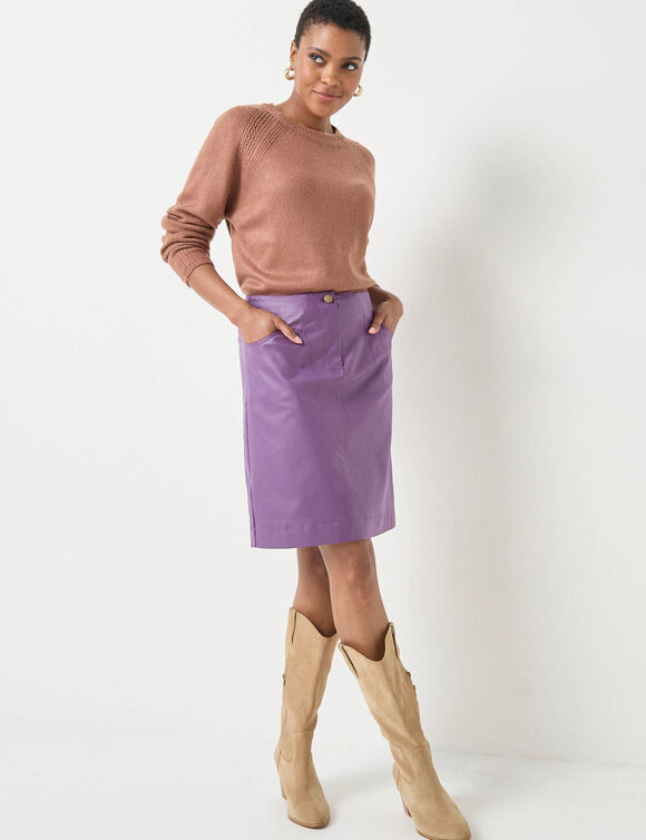 Jupe courte enduite (prune) Jupe courte enduite (prune)